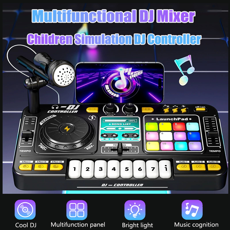 Audio Music Dj - Multifuncional dj mixer crianças simulação controlador