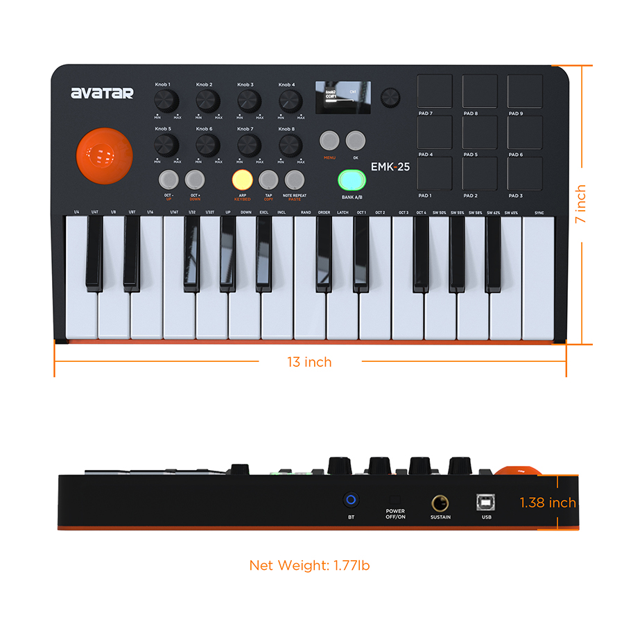 Controlador MIDI de Teclado co - Midi Controller Pad avaliação e preço