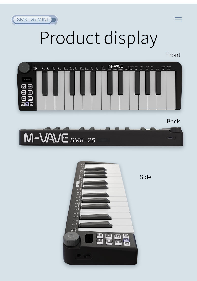 M-VAVE-Mini Teclado MIDI Recar - Midi Controller Pad avaliação e preço