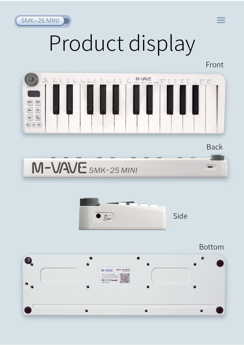 M-VAVE-Mini Teclado MIDI Recar - Midi Controller Pad avaliação e preço