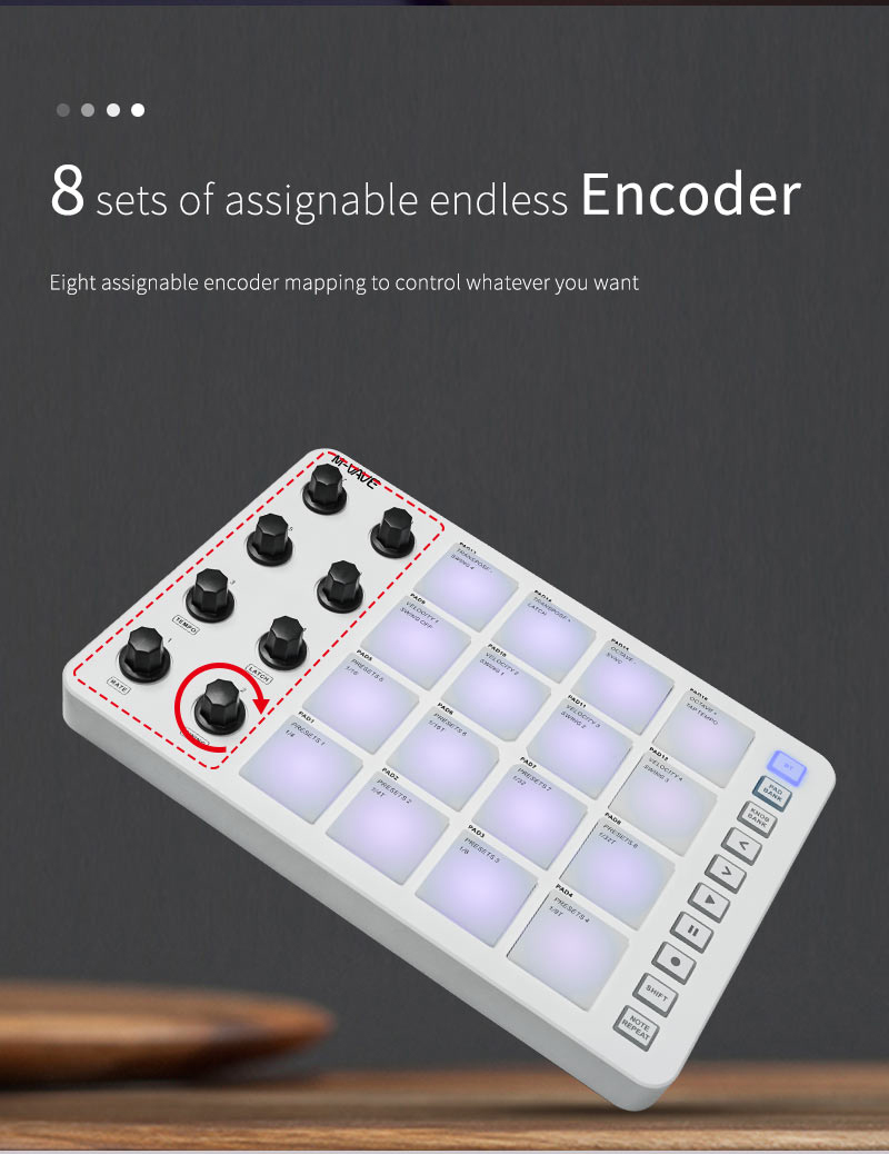 Controlador MIDI Portátil M-Va - Midi Controller Pad avaliação e preço