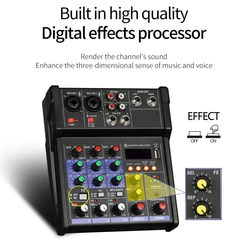 Mixer de áudio usb de 4 canais - Audio Music Dj avaliação e preço