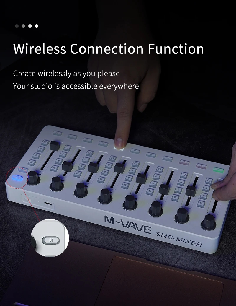 Controlador midi sem fio M-VAV - Midi Controller Pad avaliação e preço